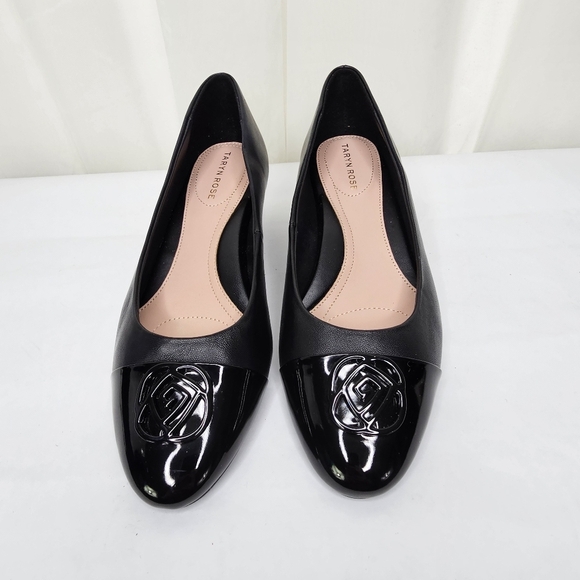 Taryn Rose Babette Cap Toe Low Heel Leather Black Size 7.5 - Picture 5 of 11